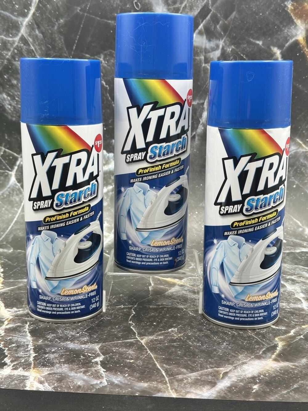 3-Piece Set XTRA SPRAY STARCH-LEMON SCENTED -Pro Finish Formula SHIPS FREE!